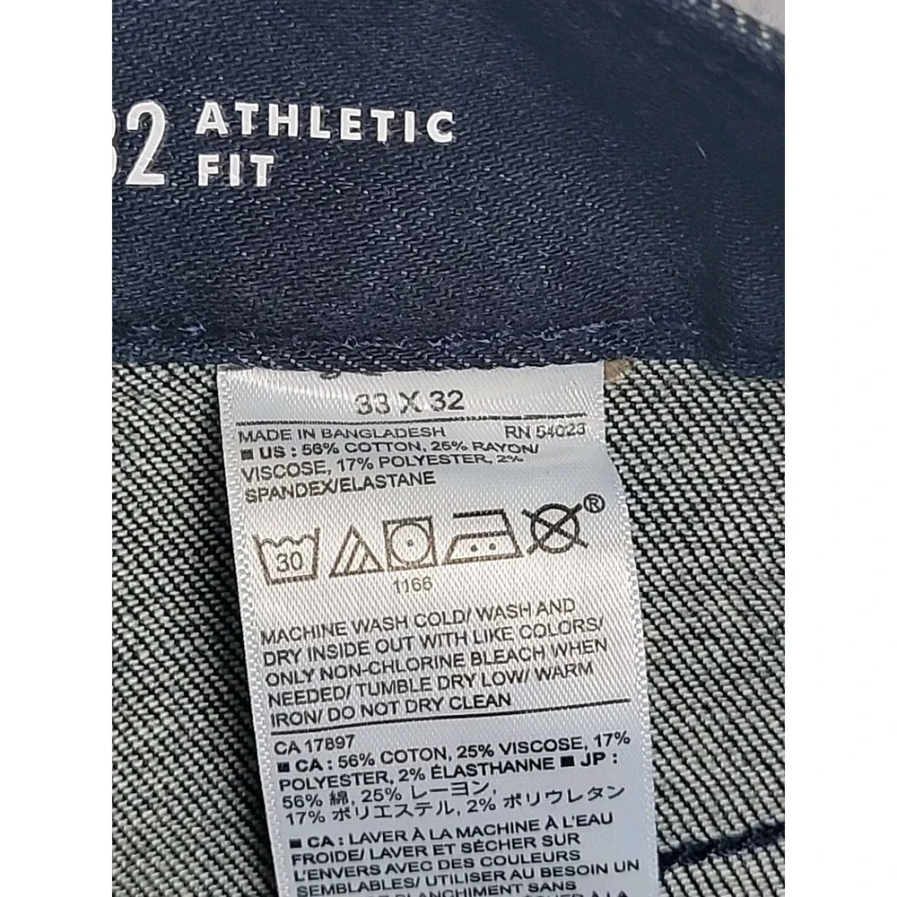 Banana Republic Travel Jeans Mens 32x32‎ Athletic Tapered Stretch Dark Blue NWOT